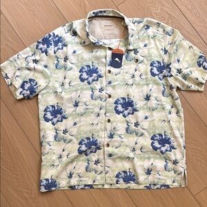 Tommy Bahama Blue and Green Casual Button Down Shirt